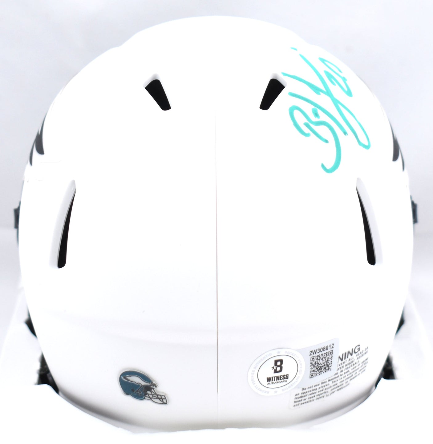 Brian Dawkins Autographed Eagles Lunar Speed Mini Helmet - Beckett W Hologram