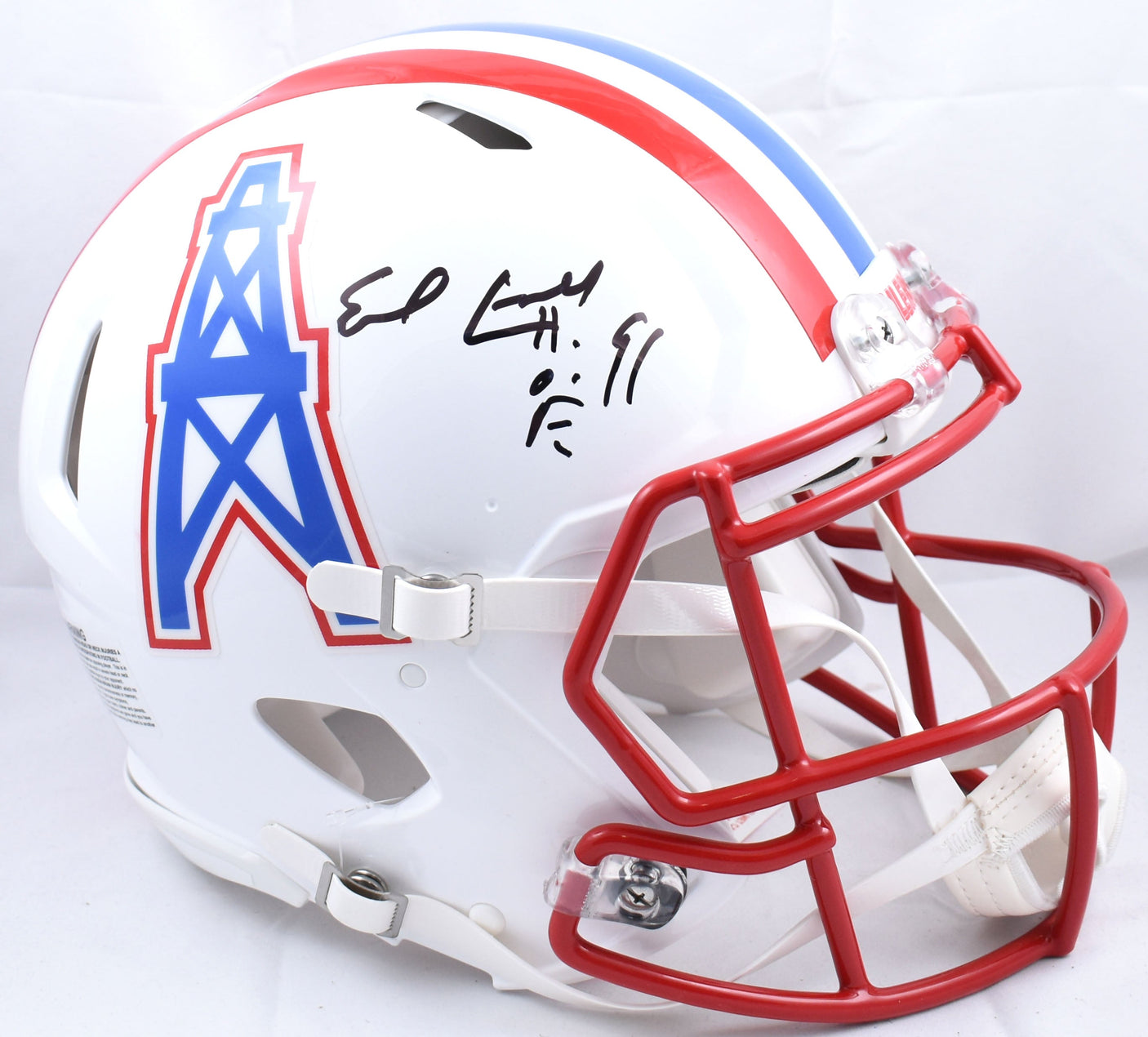 Earl Campbell Signed Oilers F/S 81-96 Speed Authentic Helmet HOF- Beckett W Holo