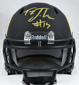 Tez Johnson Autographed Oregon Black Speed Mini Helmet-Beckett W Hologram*Yellow