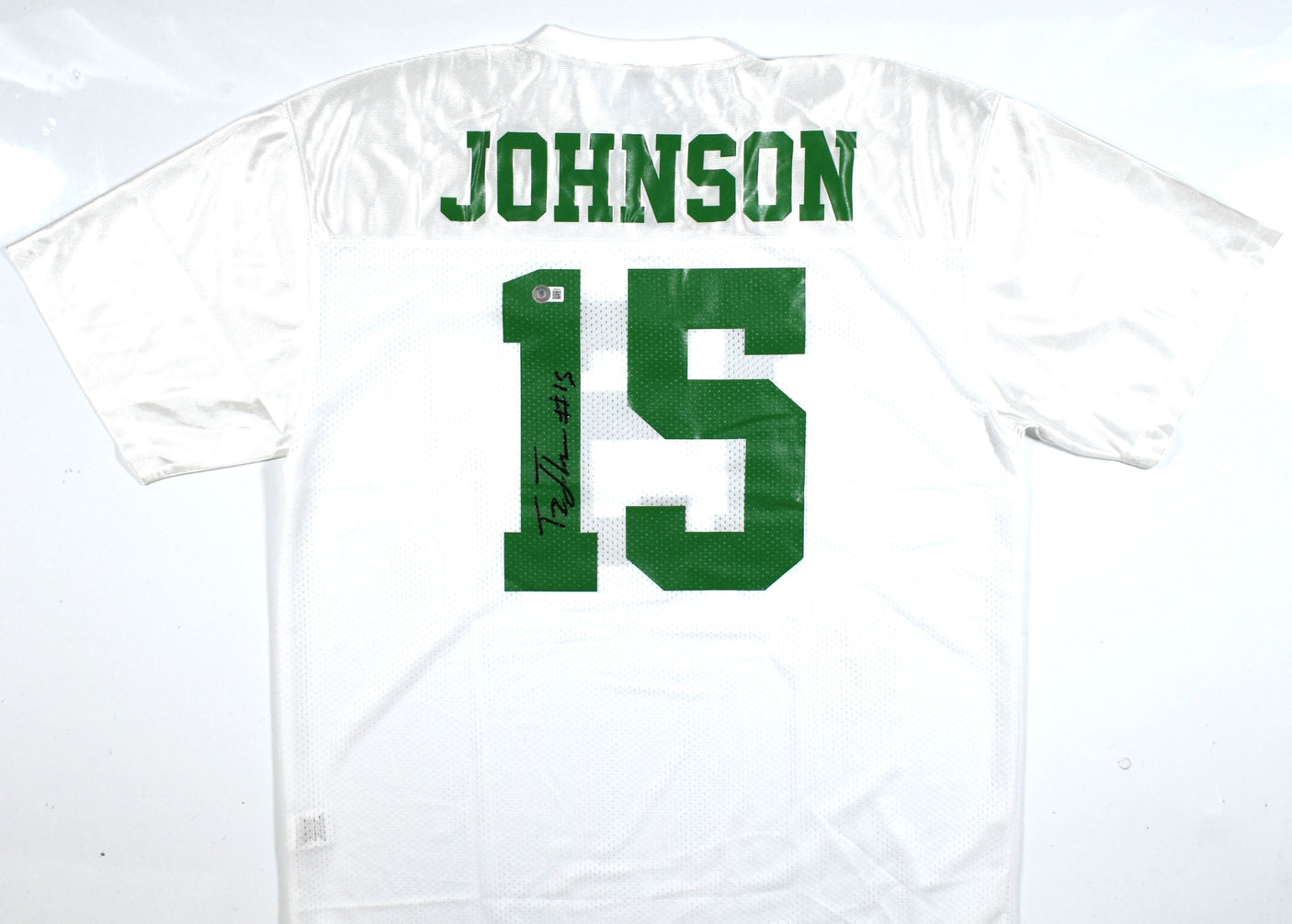 Tez Johnson Autographed White College Style Jersey - Beckett W Hologram *Black