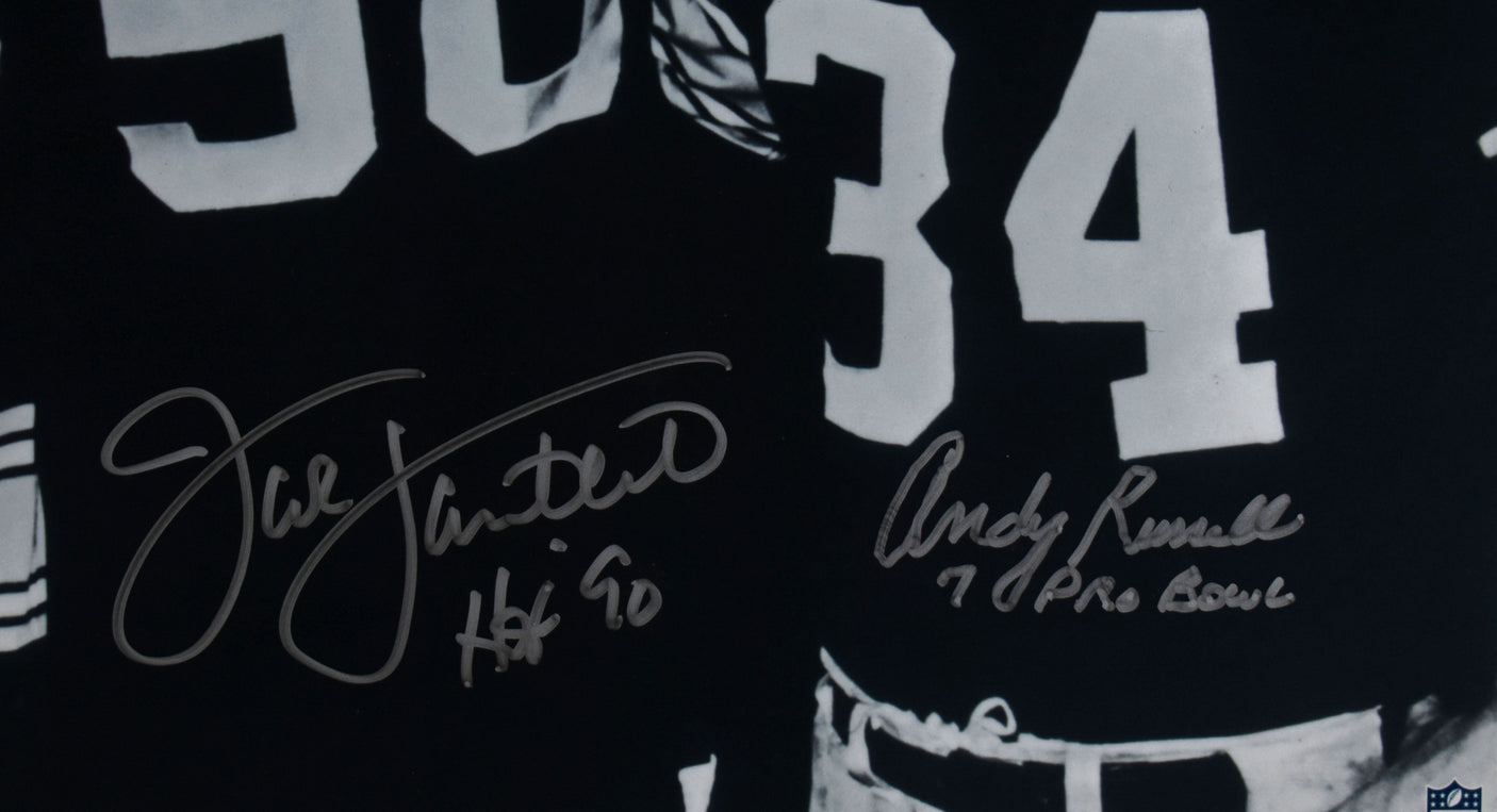 Ham, Lambert & Russell Autographed Steelers 16x20 B/W Photo - Beckett W Hologram