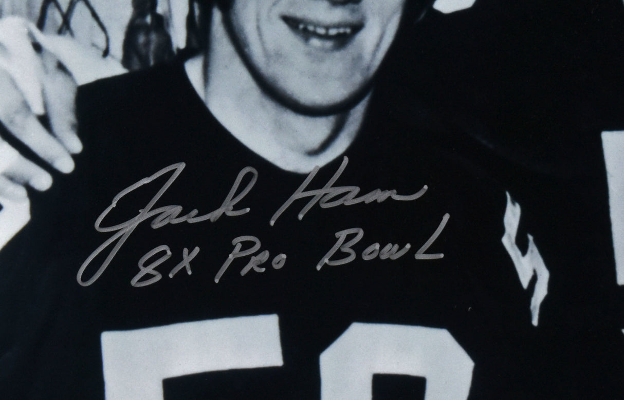 Ham, Lambert & Russell Autographed Steelers 16x20 B/W Photo - Beckett W Hologram