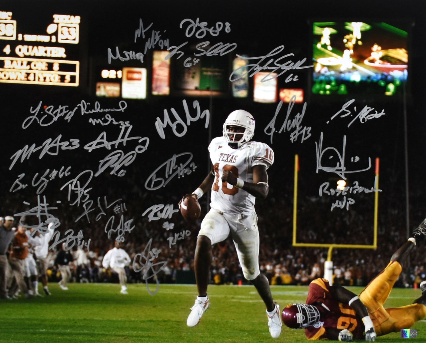 2005 Texas Longhorns Autographed 16x20 TD Run Photo - Ai Verified *Silver