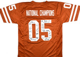 2005 Texas Longhorns Autographed Orange College Style Jersey- Ai Verified *Black