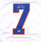 John Elway Autographed White Pro Style Jersey - Beckett W Hologram *Silver