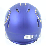 Rashod Bateman Autographed Ravens ALT 24 Speed Mini Helmet - Beckett W Hologram