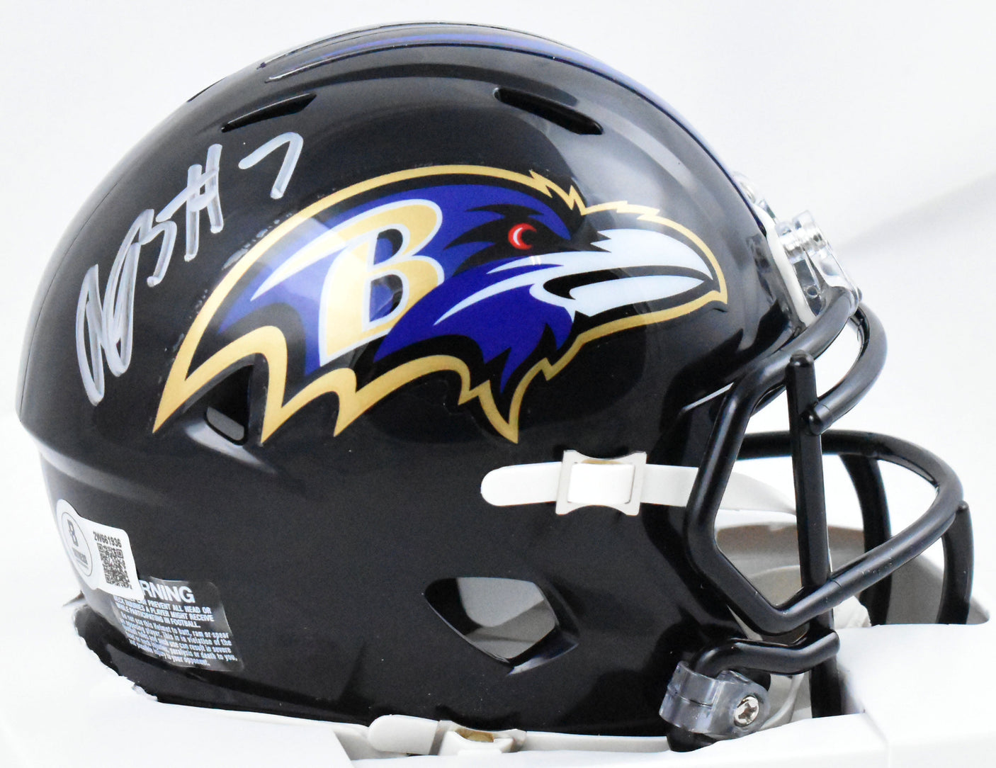 Rashod Bateman Autographed Baltimore Ravens Speed Mini Helmet-Beckett W Hologram