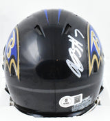 Rashod Bateman Autographed Baltimore Ravens Speed Mini Helmet-Beckett W Hologram