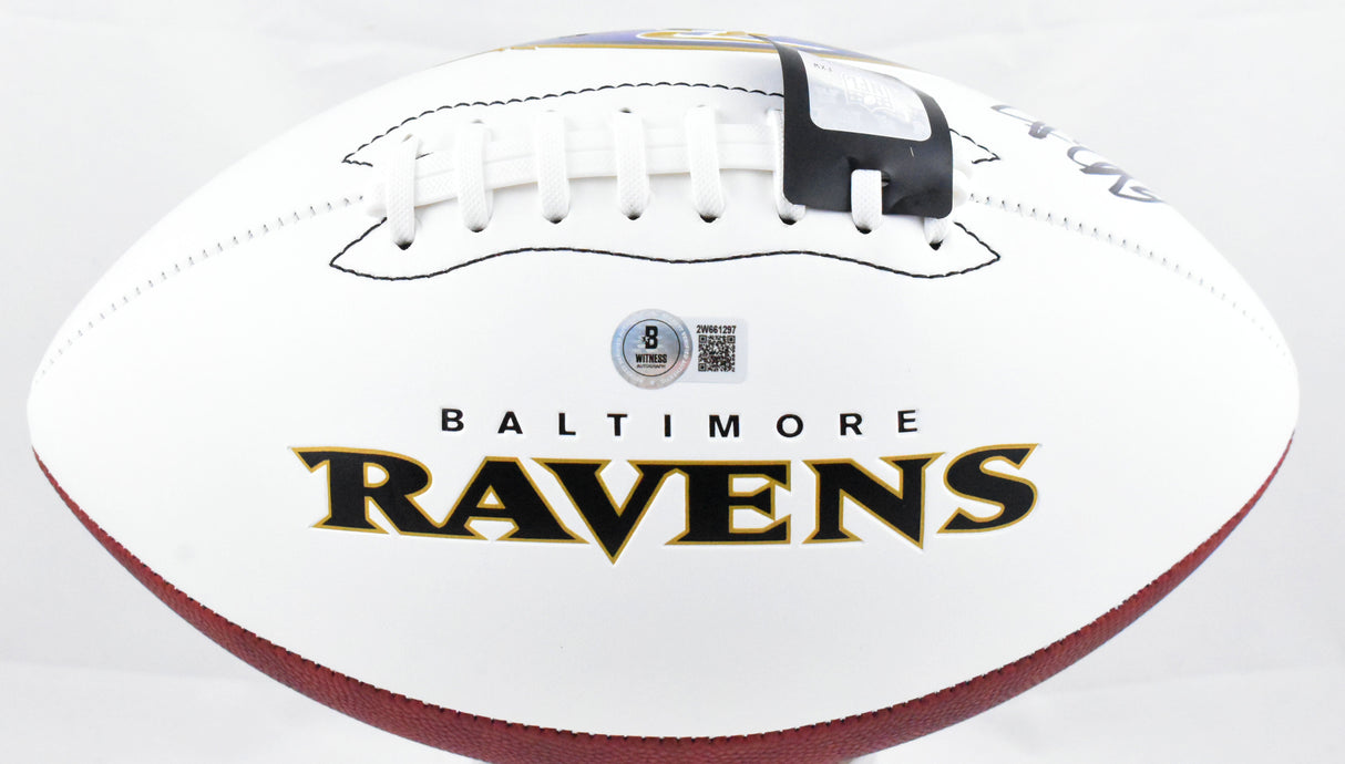 Rashod Bateman Autographed Baltimore Ravens Logo Football - Beckett W Hologram