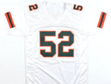 Ray Lewis Autographed White College Style Jersey - Beckett W Hologram *Silver