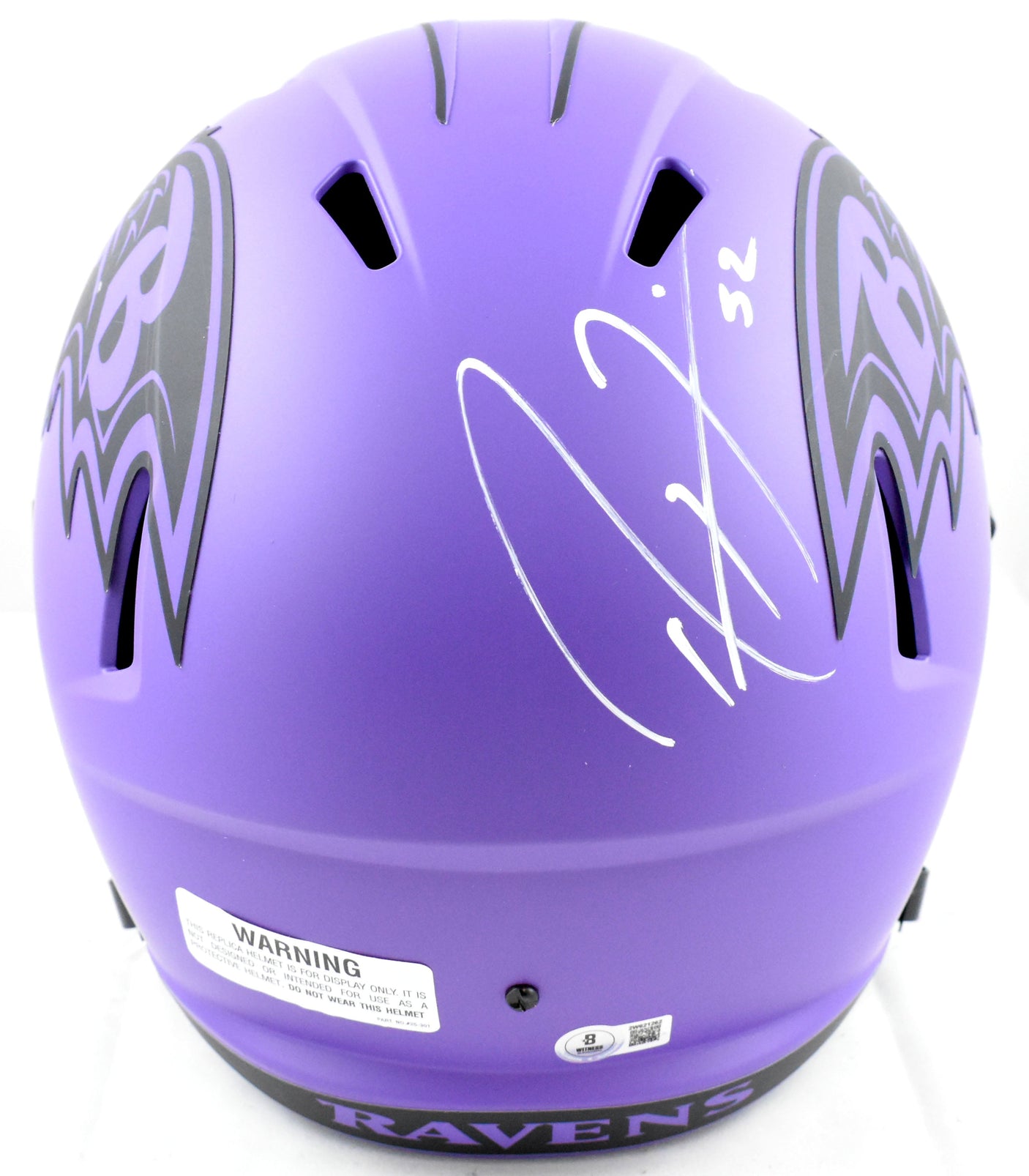 Ray Lewis Autographed Baltimore Ravens F/S Rave Speed Helmet - Beckett W Holo