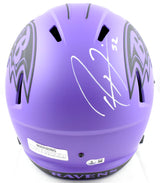 Ray Lewis Autographed Baltimore Ravens F/S Rave Speed Helmet - Beckett W Holo