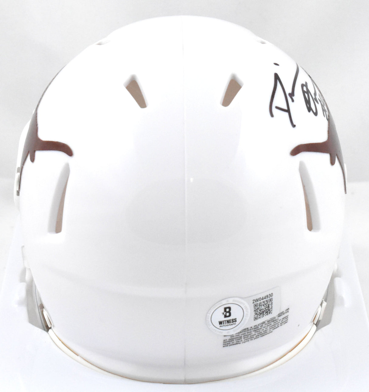 DeMarvion Overshown Autographed Texas Longhorns Speed Mini Helmet-Beckett W Holo
