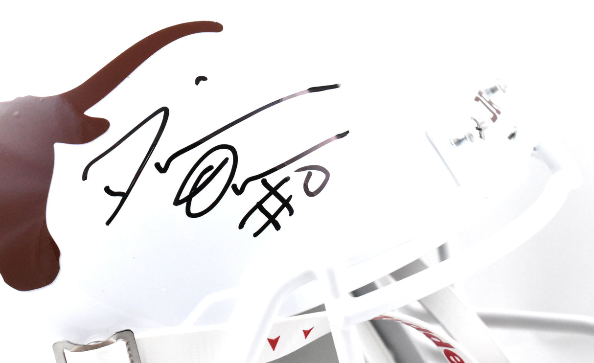 DeMarvion Overshown Autographed Texas F/S Speed Helmet - Beckett W Hologram