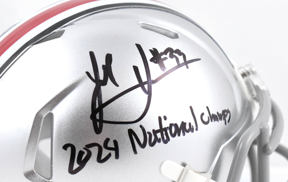 Jack Sawyer Signed Ohio St. Speed Mini Helmet 24 National Champs Beckett W Holo