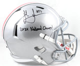 Jack Sawyer Autographed Ohio St. F/S Speed Helmet 24 Natl Champs- Beckett W Holo