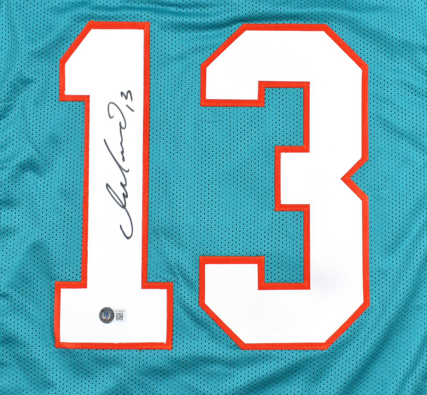 Dan Marino Autographed Teal Pro Style Jersey - Beckett Hologram *Black