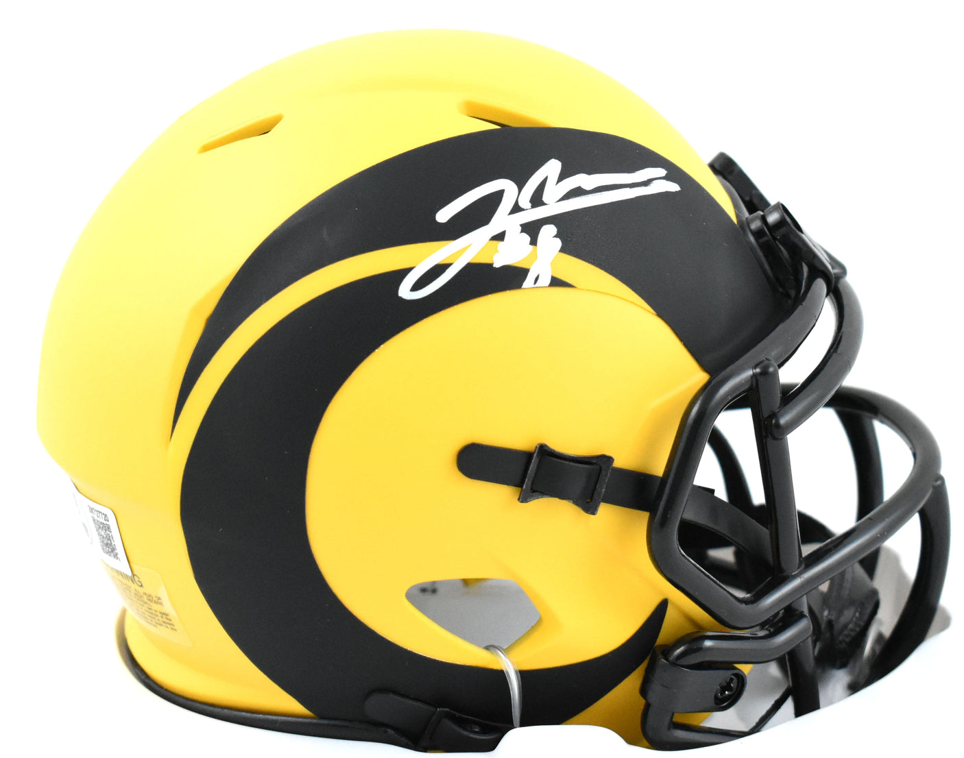 Jared Verse Autographed Rams Rave Speed Mini Helmet - Beckett W Hologram *White