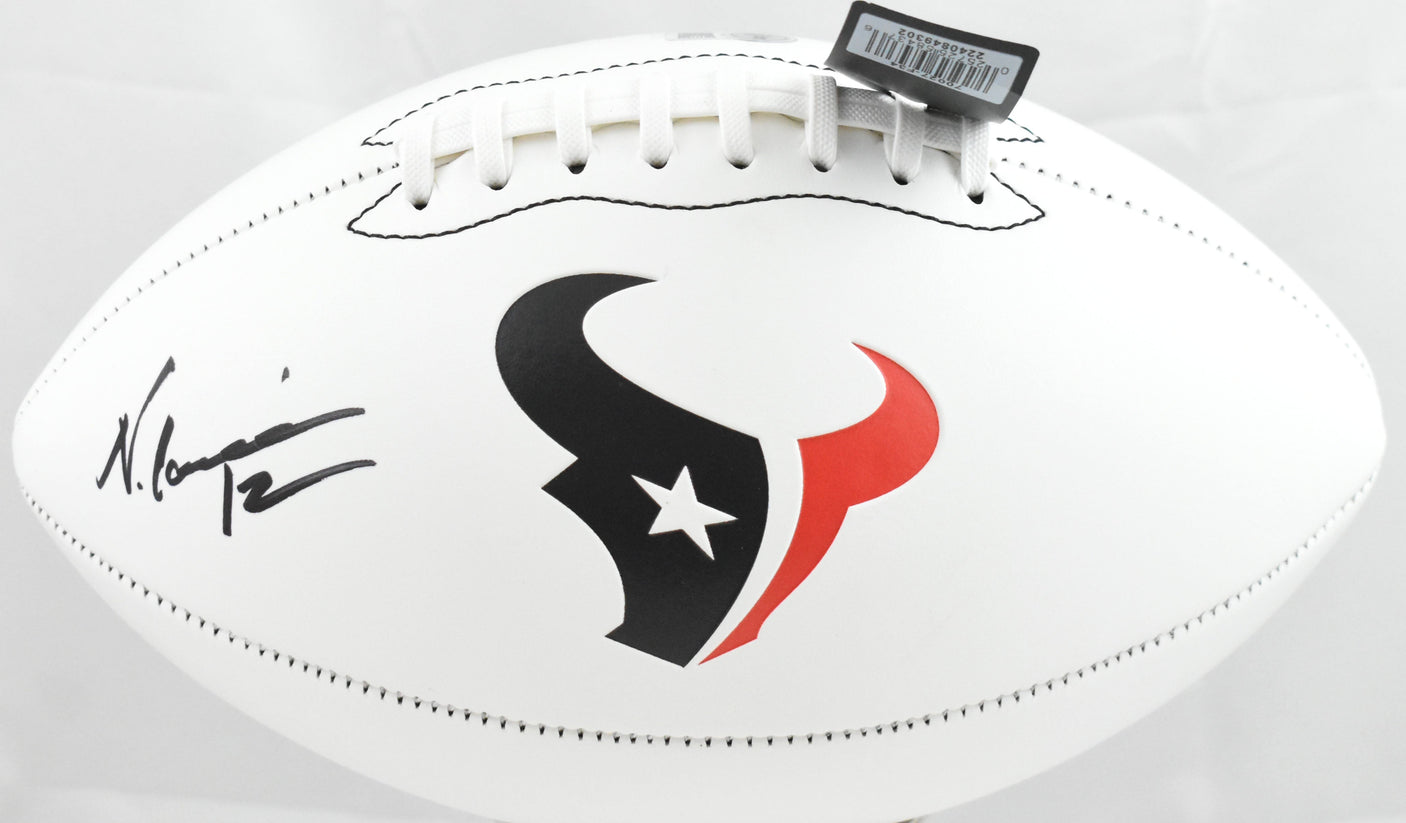 Nico Collins Autographed Houston Texans Logo Football - Beckett W Hologram