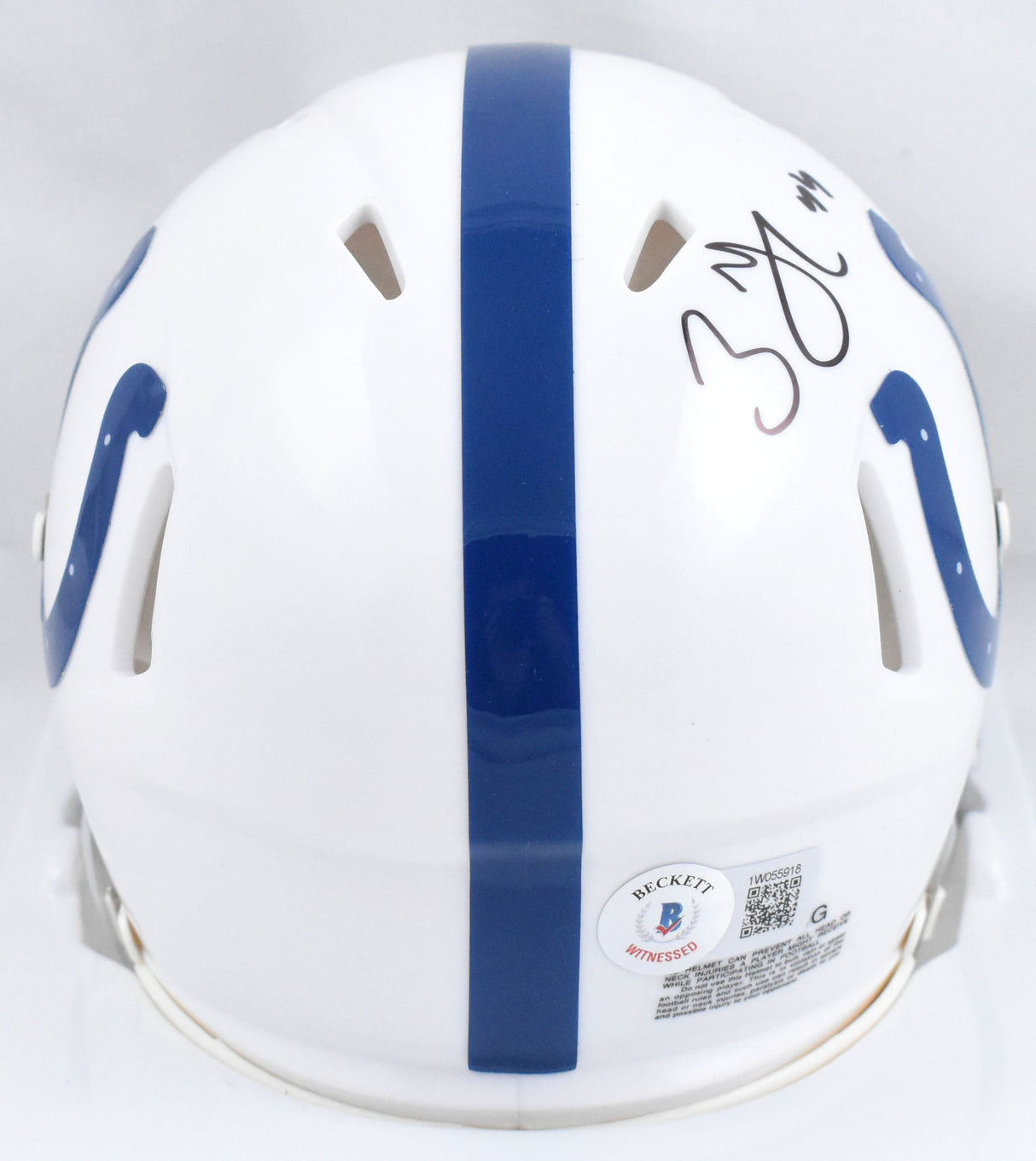 Zaire Franklin Autographed Colts Speed Mini Helmet - Beckett W Hologram *Black