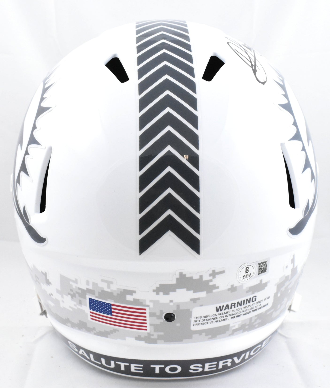 Jonnu Smith Autographed Dolphins F/S Salute 2024 Speed Helmet - Beckett W Holo