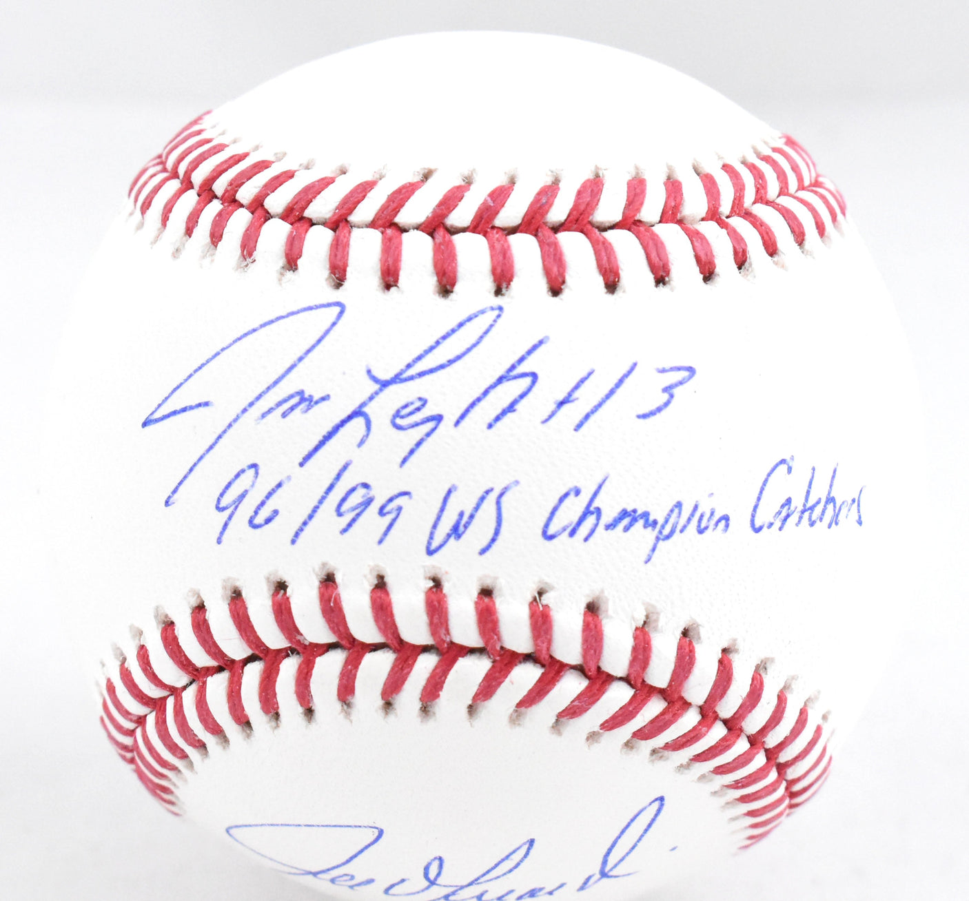 Joe Girardi Jim Leyritz Autographed Rawlings OML Baseball - Beckett W Hologram