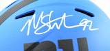 Michael Strahan Autographed Giants F/S Rave Speed Helmet - Beckett W Hologram