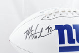 Michael Strahan Autographed New York Giants Logo Football HOF Beckett W Hologram