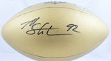 Michael Strahan Autographed Giants Replica Gold Duke Football Beckett W Hologram