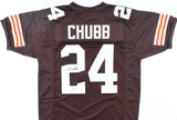 Nick Chubb Autographed Brown Pro Style Jersey - Beckett W Hologram *2