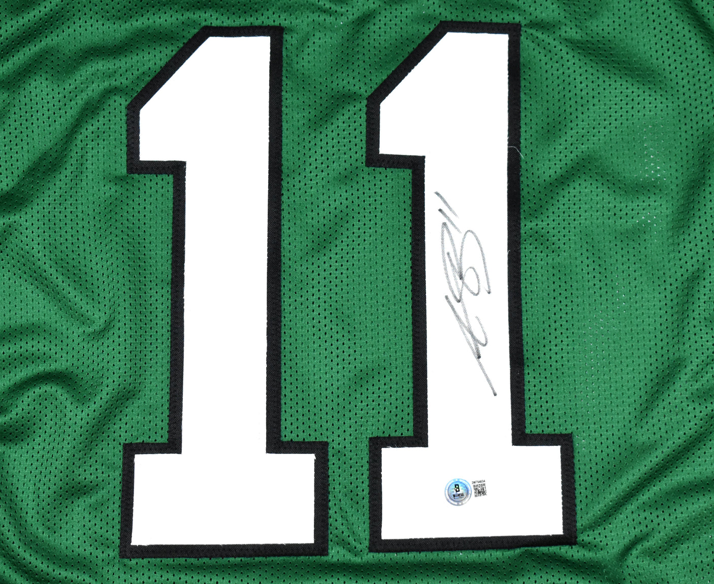 AJ Brown Autographed Kelly Green Pro Style Jersey - Beckett W Hologram *R1