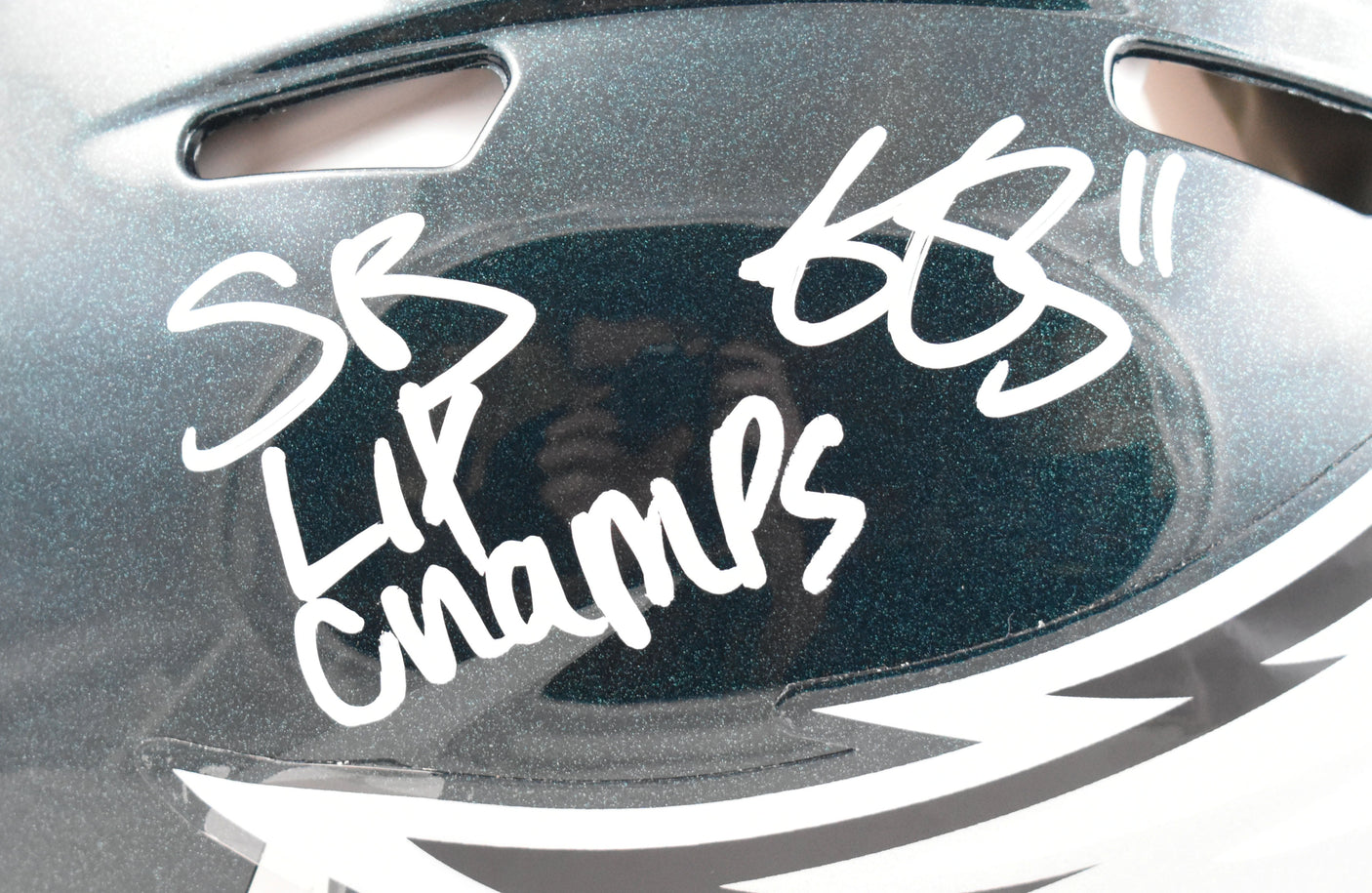 A.J. Brown Autographed Eagles F/S Speed Authentic Helmet SB Champs Beckett Holo