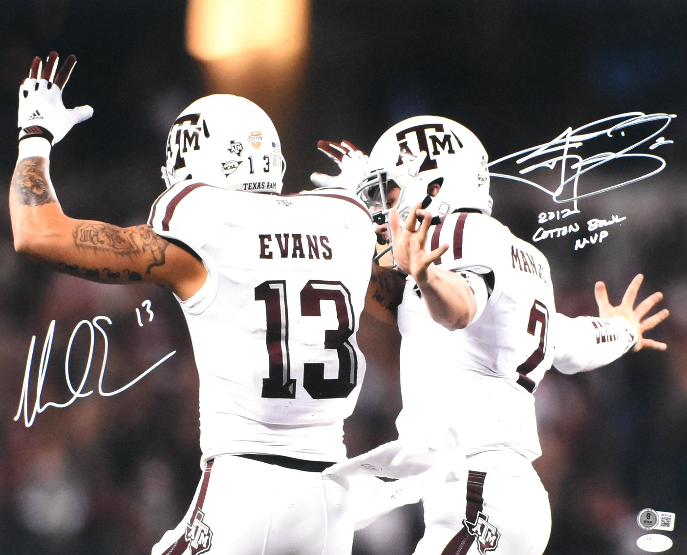 Mike Evans Johnny Manziel Signed Aggies 16x20 Celebration Photo Beckett W Holo