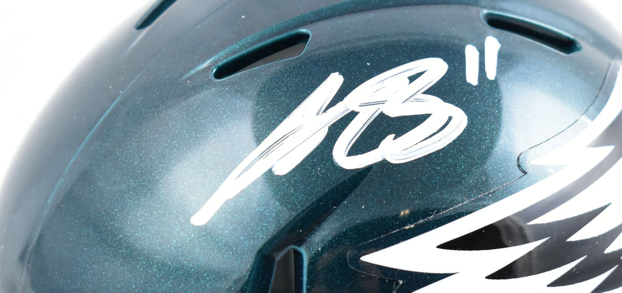 AJ Brown Autographed Philadelphia Eagles Speed Mini Helmet-Beckett W Holo *White