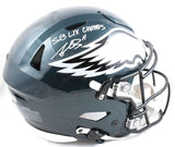 A.J. Brown Autographed Eagles F/S Speed Flex Helmet SB Champs Beckett W Hologram