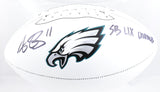 A.J. Brown Autographed Philadelphia Eagles Logo Football SB Champs Beckett W Holo