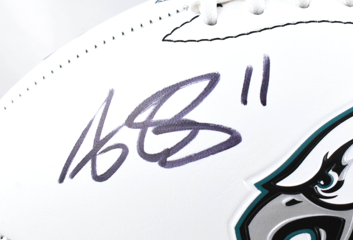 A.J. Brown Autographed Philadelphia Eagles Logo Football SB Champs Beckett W Holo