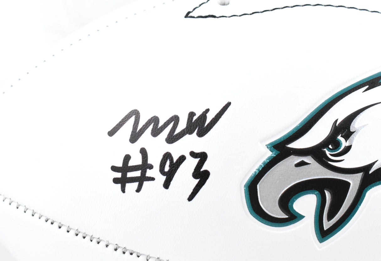Milton Williams Autographed Eagles Logo Football SB Champs - Beckett W Hologram
