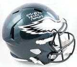 Milton Williams Autographed Eagles F/S Speed Helmet SB Champs - Beckett W Holo