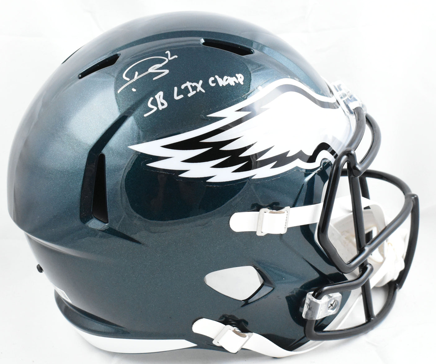 Darius Slay Autographed Eagles F/S Speed Helmet SB Champs - Beckett W Hologram