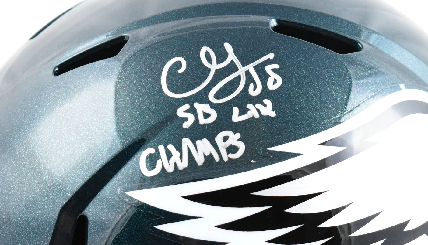 CJ Gardner-Johnson Autographed Eagles F/S Speed Helmet SB Champs Beckett W Holo
