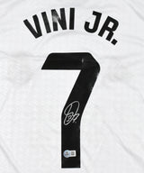 Vinicius Jr Autographed Real Madrid Home White Soccer Jersey #7 Beckett Hologram