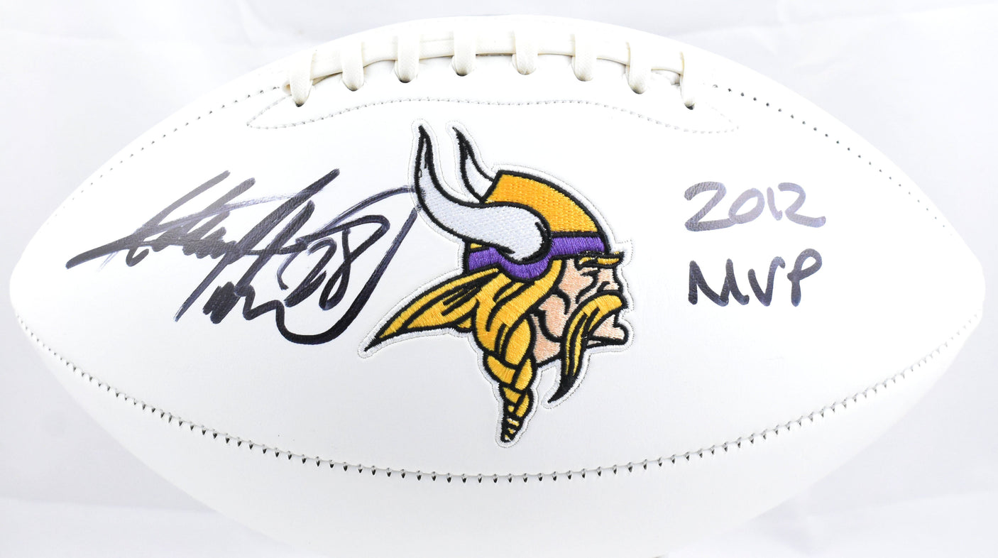 Adrian Peterson Autographed Minnesota Vikings Logo Football MVP -Beckett W Holo