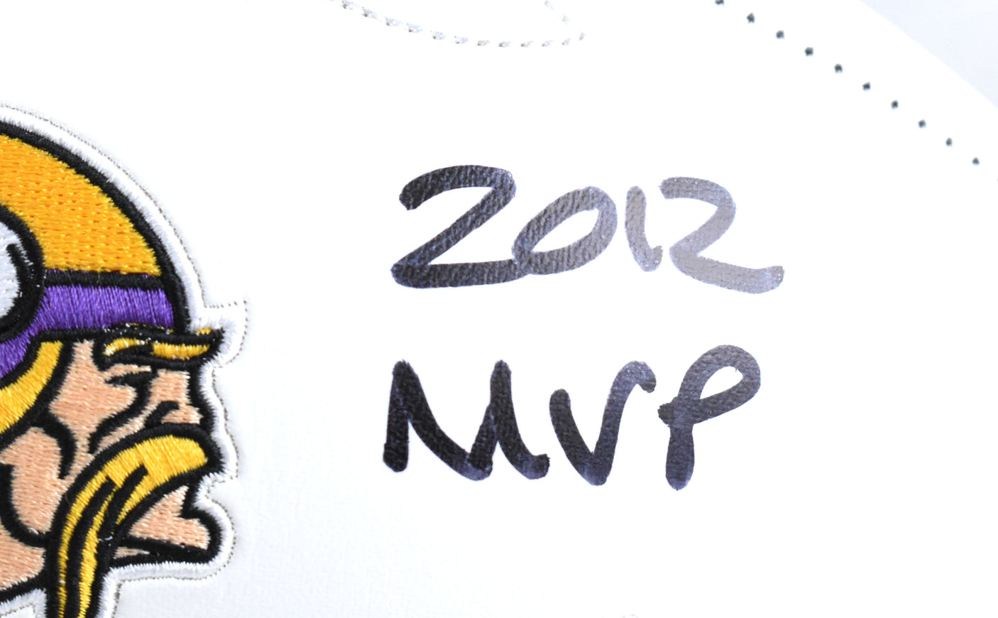 Adrian Peterson Autographed Minnesota Vikings Logo Football MVP -Beckett W Holo