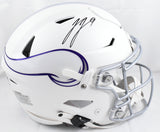 JJ McCarthy Autographed Vikings F/S Alt 2024 Speed Flex Helmet Beckett W Holo