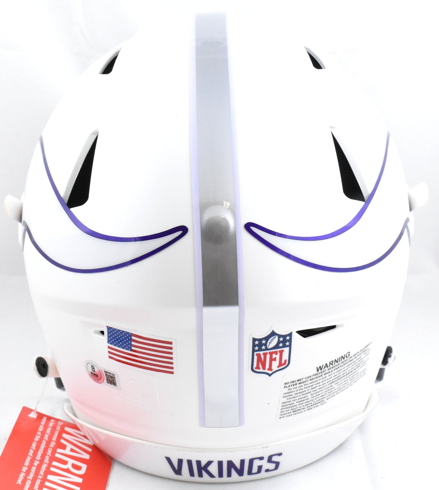 JJ McCarthy Autographed Vikings F/S Alt 2024 Speed Flex Helmet Beckett W Holo