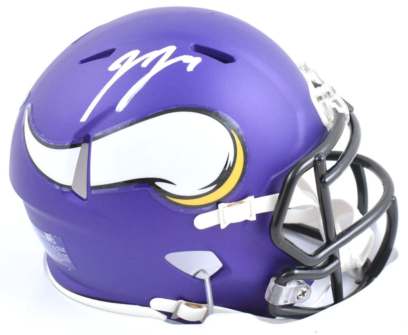 JJ McCarthy Autographed Minnesota Vikings Speed Mini Helmet Beckett W Hologram