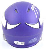 JJ McCarthy Autographed Minnesota Vikings Speed Mini Helmet Beckett W Hologram