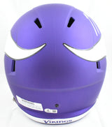 JJ McCarthy Autographed Vikings F/S Speed Helmet - Beckett W Hologram *White