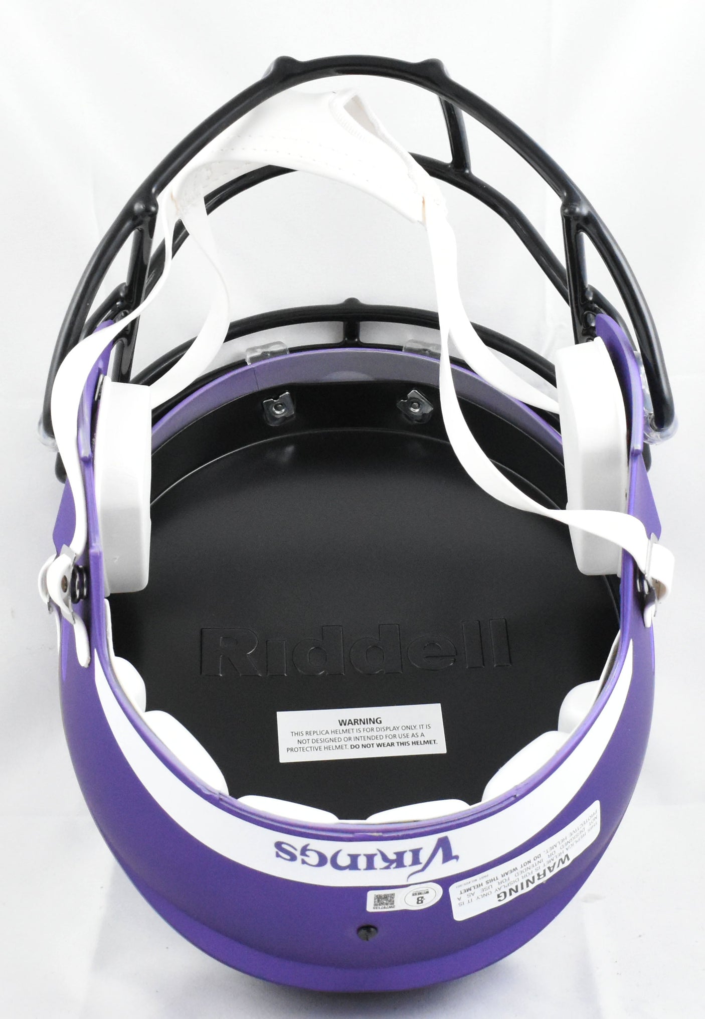 JJ McCarthy Autographed Vikings F/S Speed Helmet - Beckett W Hologram *White